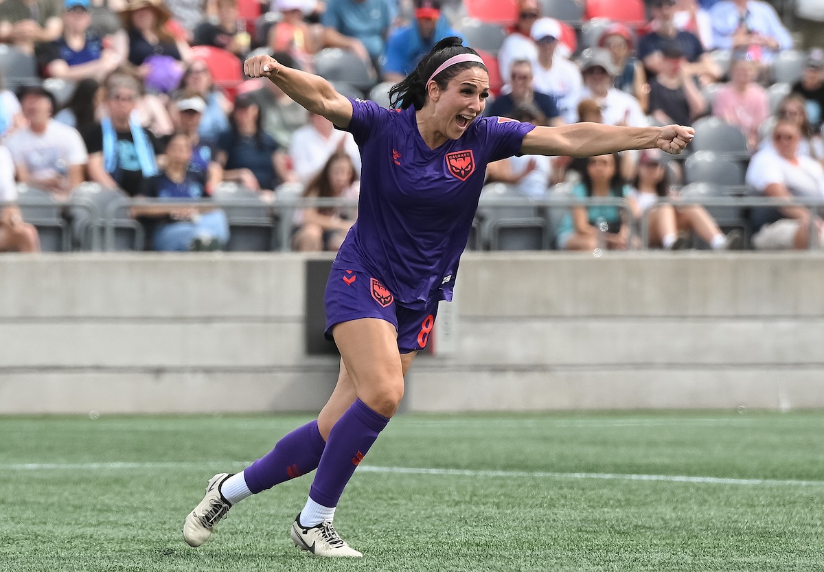 Sonia celebrating a goal